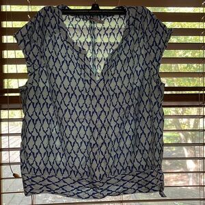 Vineyard vines cap sleeve tie front blouse top sz 12